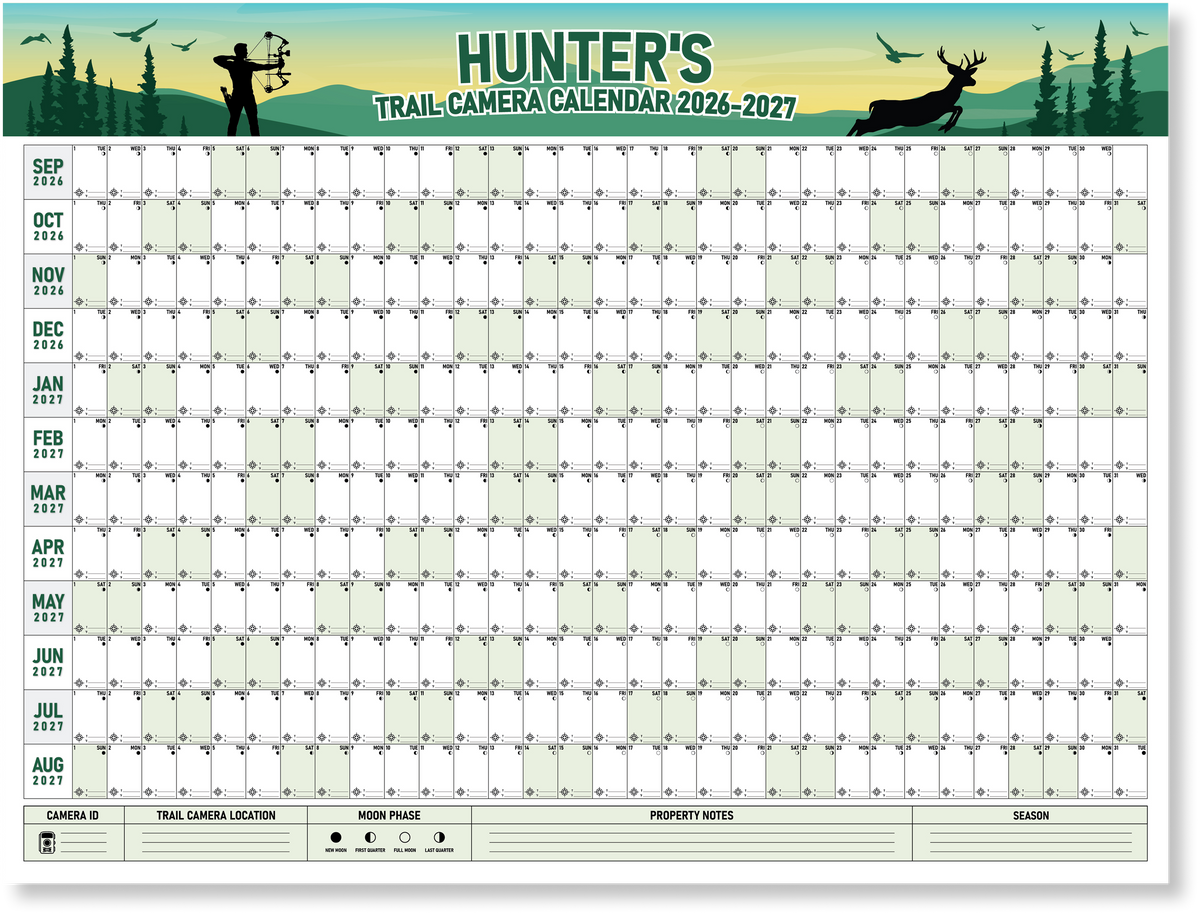 Hunter’s Trail Camera Calendar 2026–2027